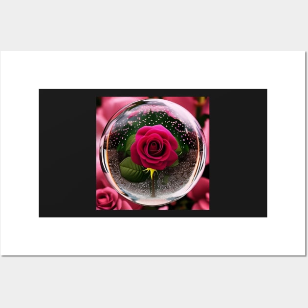 Rose in the glass ball Wall Art by FineArtworld7